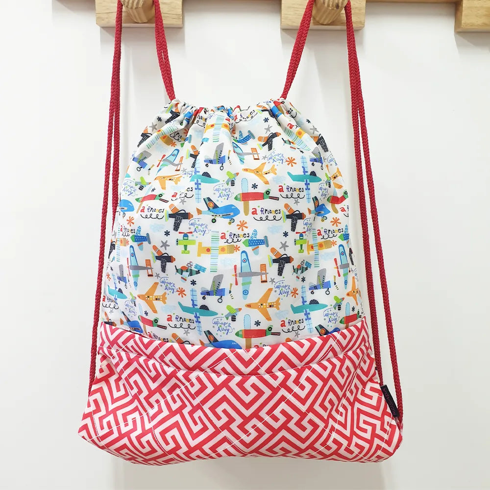 Aeroplane Drawstring Bag
