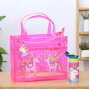 Unicorn Dream Double Pocket Jelly Tote Bag & Wet Pouch