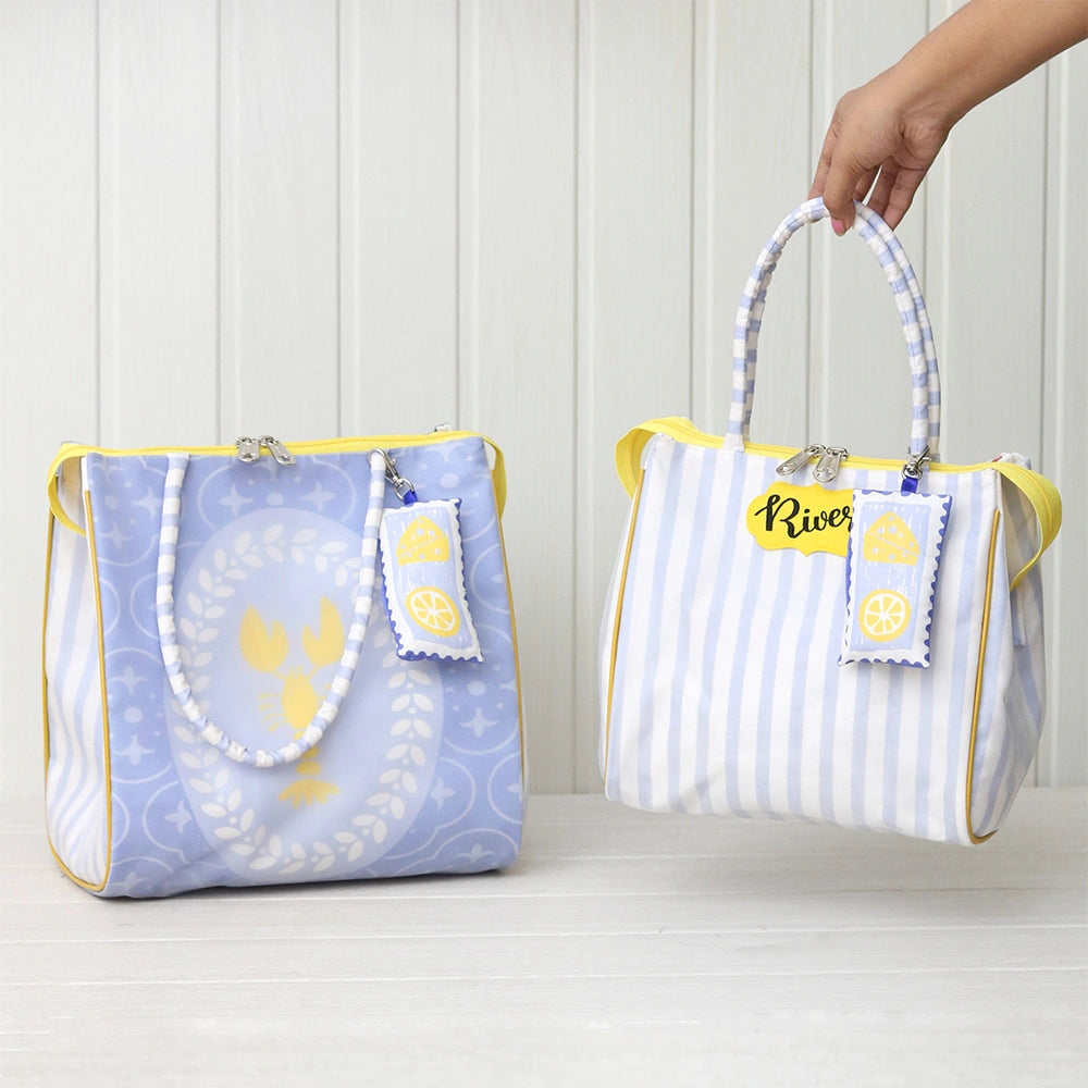 Positano Blue Set Of 2 Tote Bag
