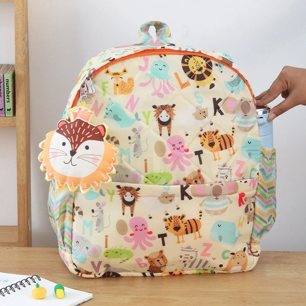 White Alphabet Backpack