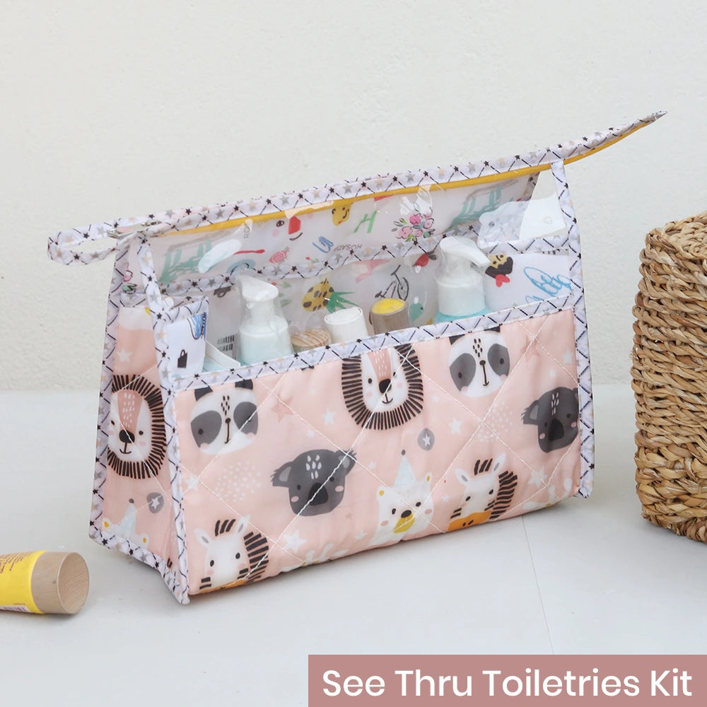 See Thru Toiletries Kit - Pink Lion