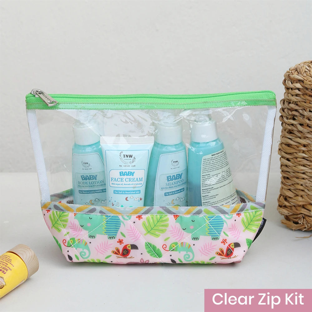 Clear Zip Kit - Pink Hippo