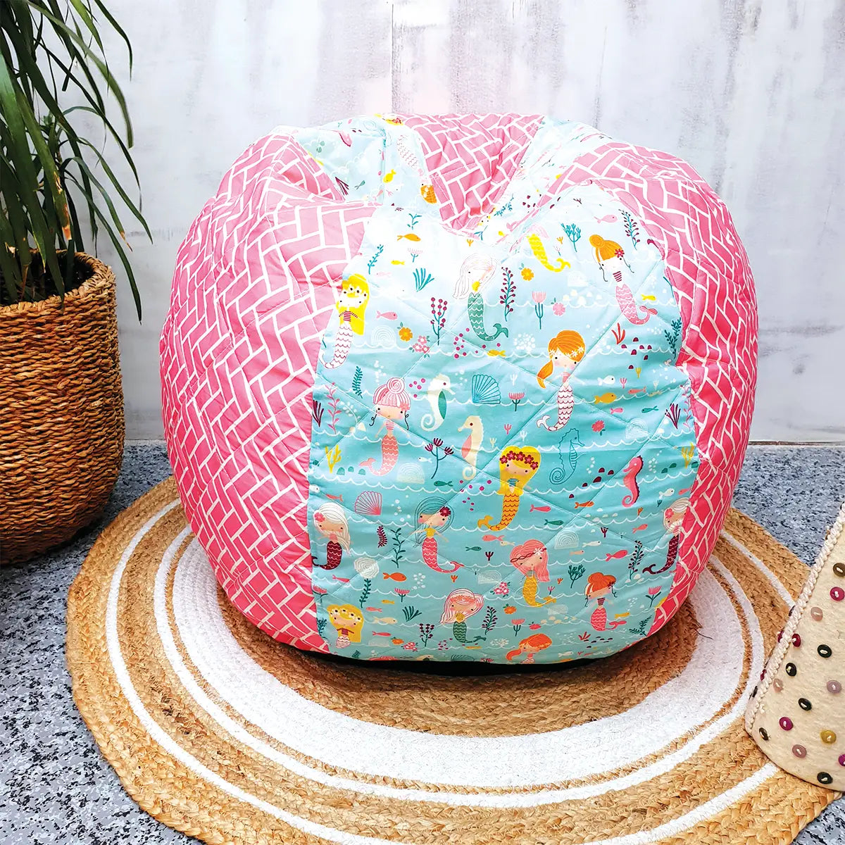 Mermaid Quilted Bean Bag Rosada Baby