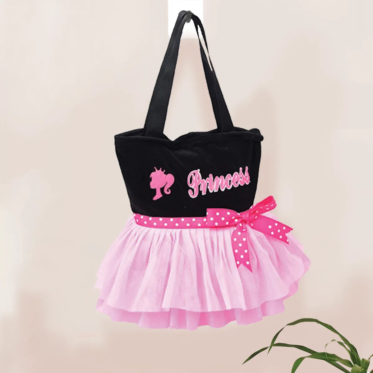 Pink Black Princess Tutu Bag - Front View