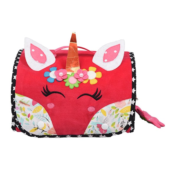 Unicorn Eyes Hot Pink Pouch Set Tote Bag - Front View
