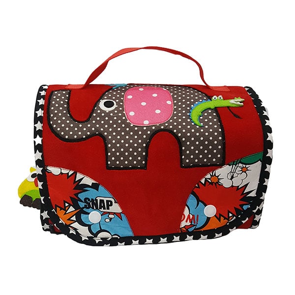 Elephant Bird Red Pouch Set Tote Bag - Front View