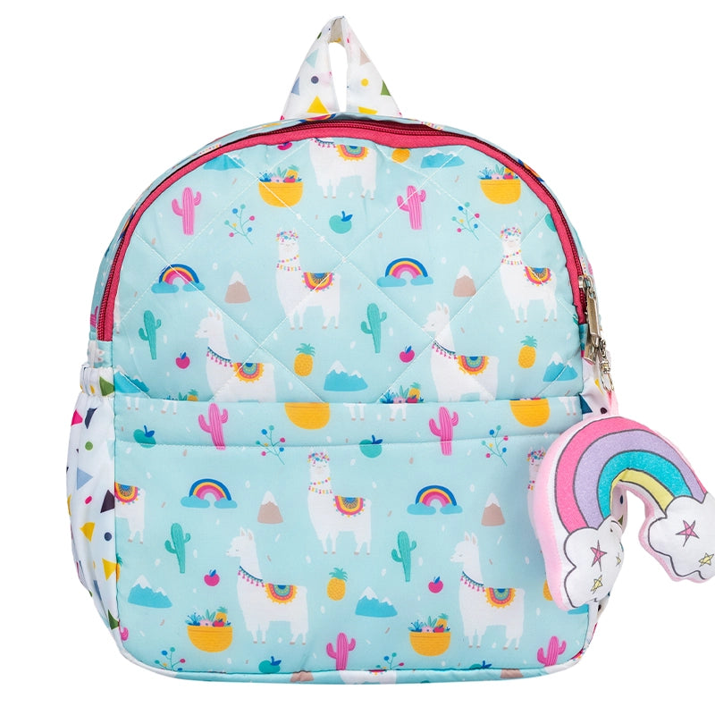 Blue Llama Backpack - Front View