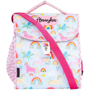 Blue Unicorn Insulated Lunch Bag - Front View