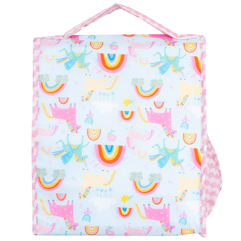 Blue Unicorn Insulated Lunch Bag - Back View