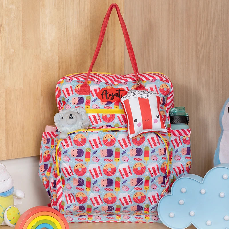 Candy Cane Diaper Backpack - Front View