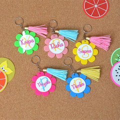 Set of 6 Personalized Flower Keychain
