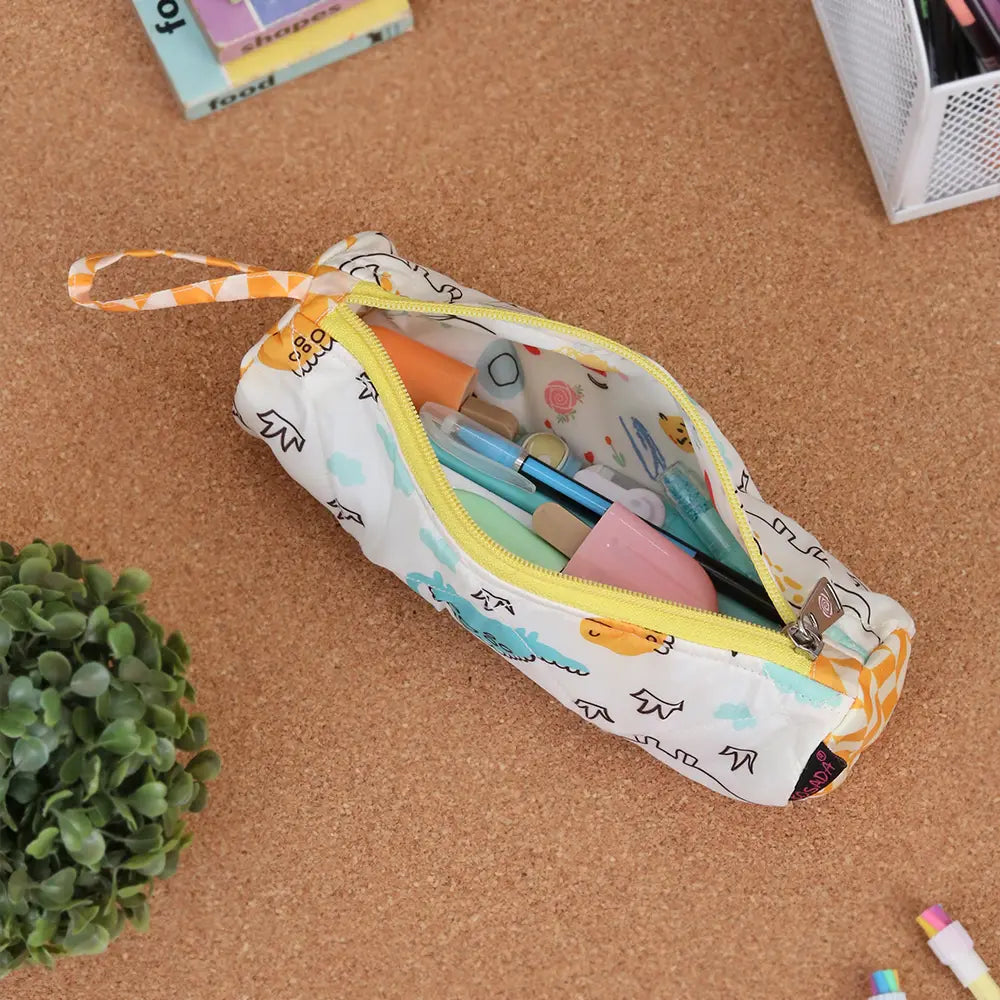 Round Pencil Pouch - Dinosaur