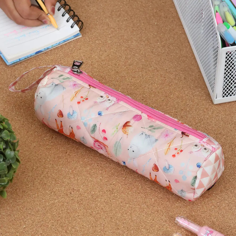 Round Pencil Pouch - Forest Deer