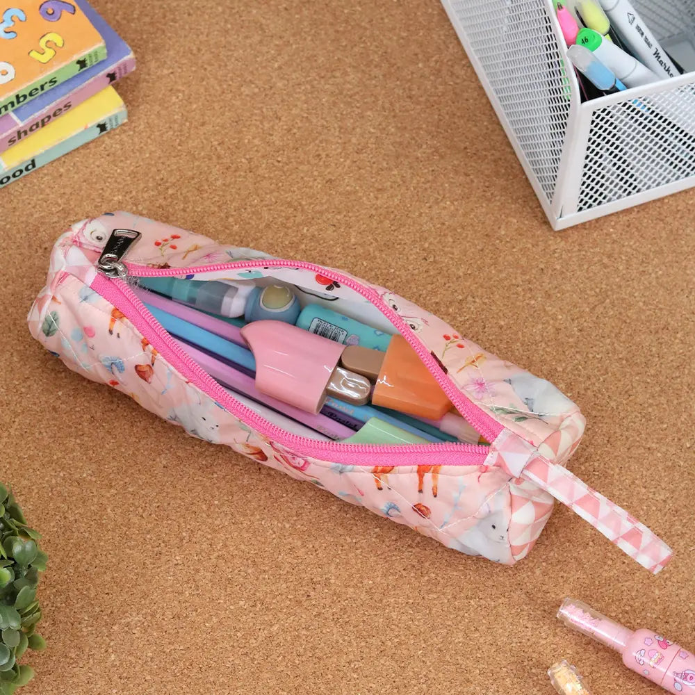 Round Pencil Pouch - Forest Deer