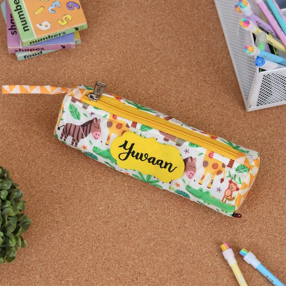 Round Pencil Pouch - Giraffe