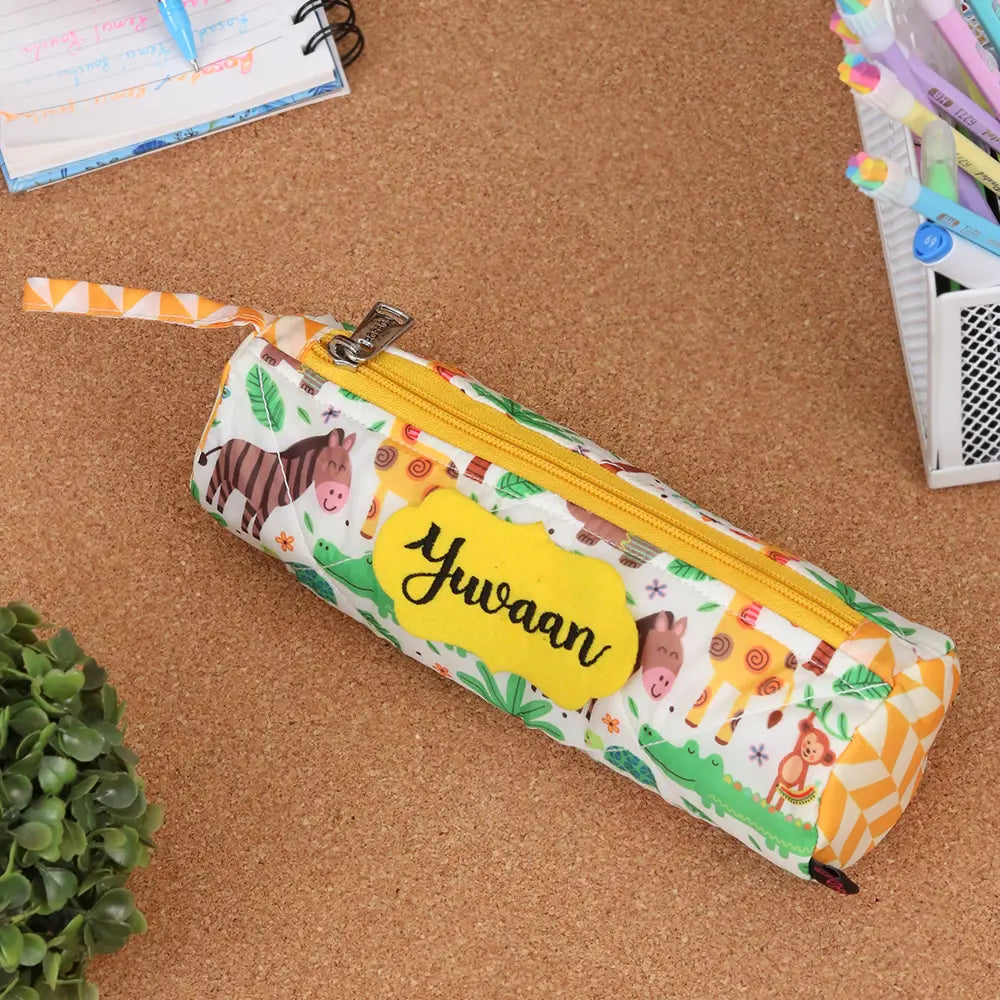 Round Pencil Pouch - Giraffe