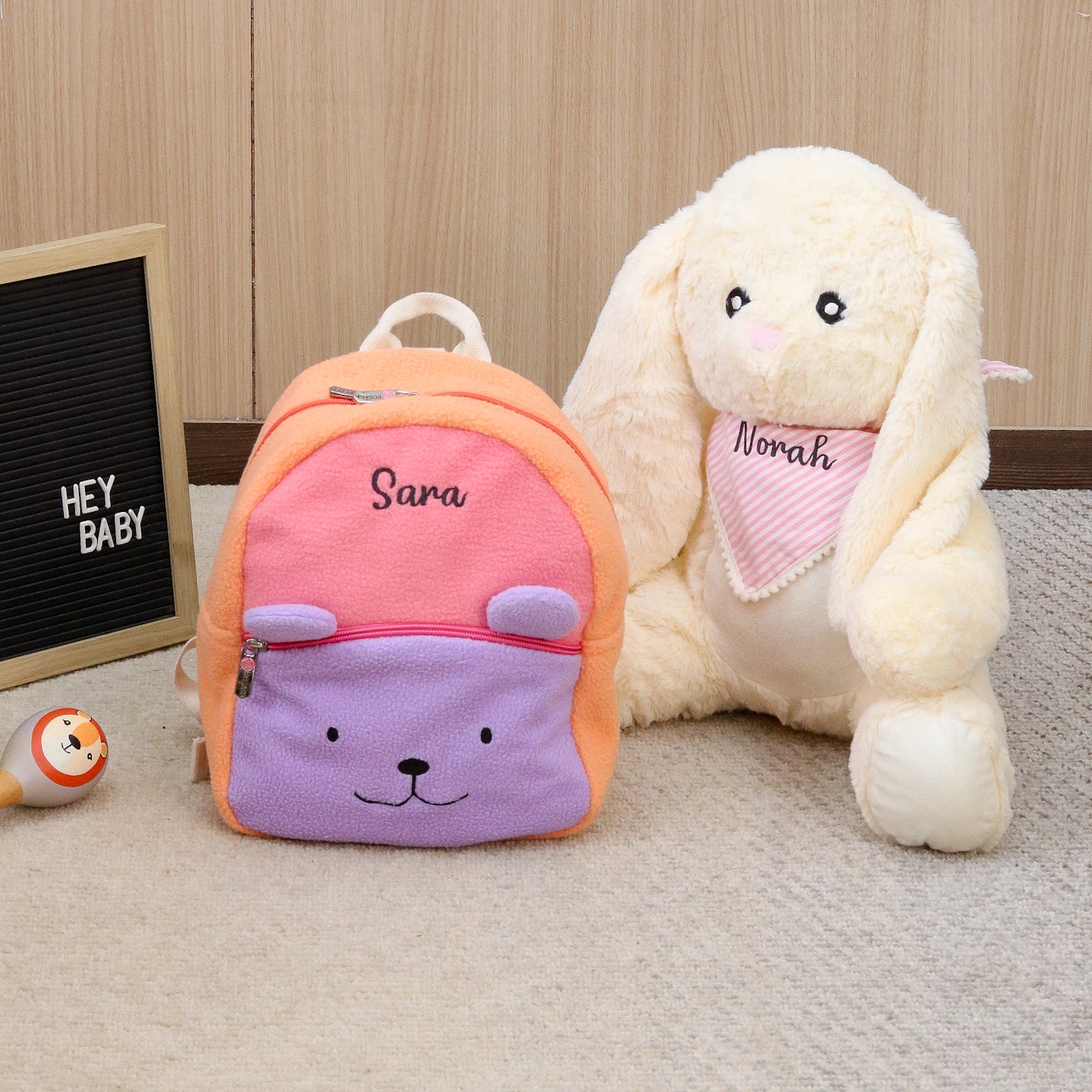Peachy Purple Plush Baby Backpack