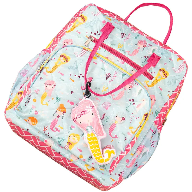 Mermaid Diaper Backpack - Close-up of Mermaid Logo on Baby Diaper Backpack