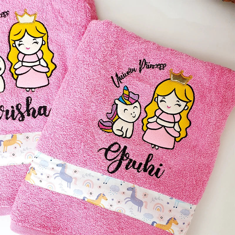Princess And Unicorn Towel - Front View