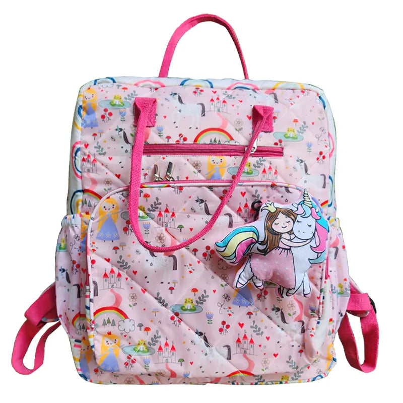 Princess Diaper Backpack - Close-up of Princess Logo on Baby Princess Diaper Backpack