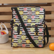 Stripes Fruits Insulated Lunch Bag