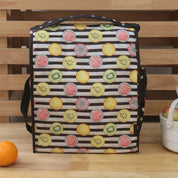 Stripes Fruits Insulated Lunch Bag
