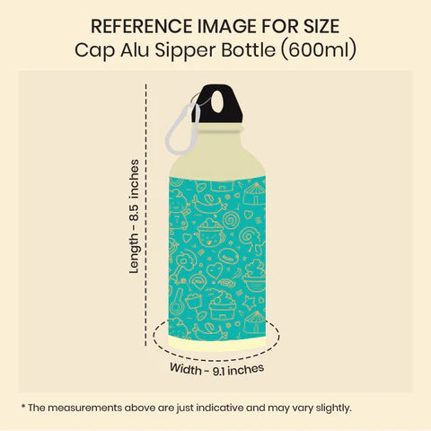 Cap Alu Sipper Bottle (600ml) - Princess