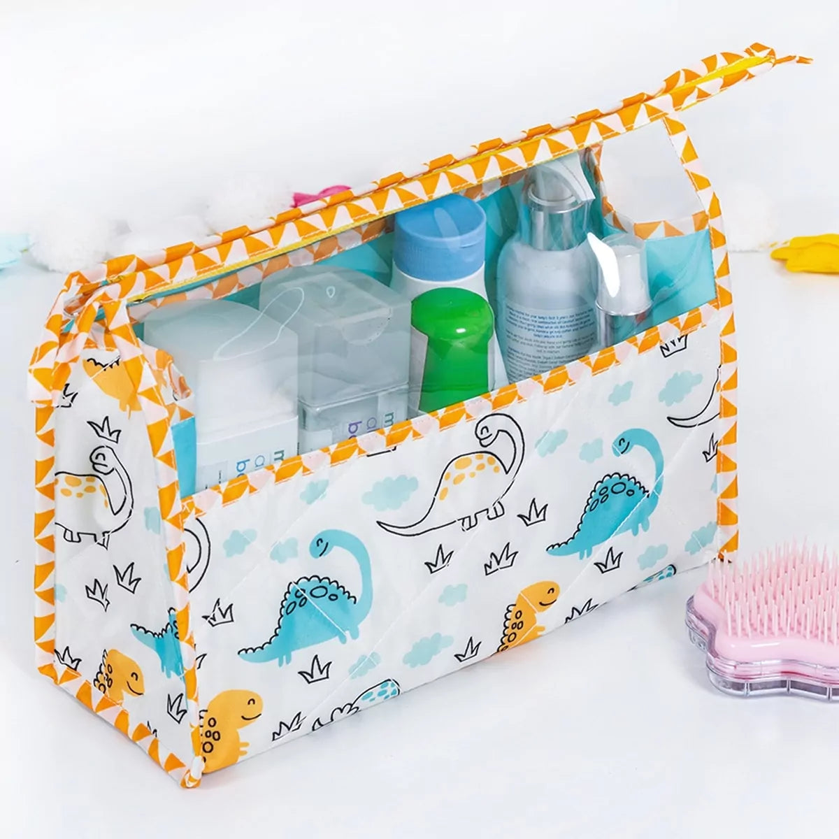 See Thru Toiletries Kit Dinosaur – Rosada Baby - Main Image