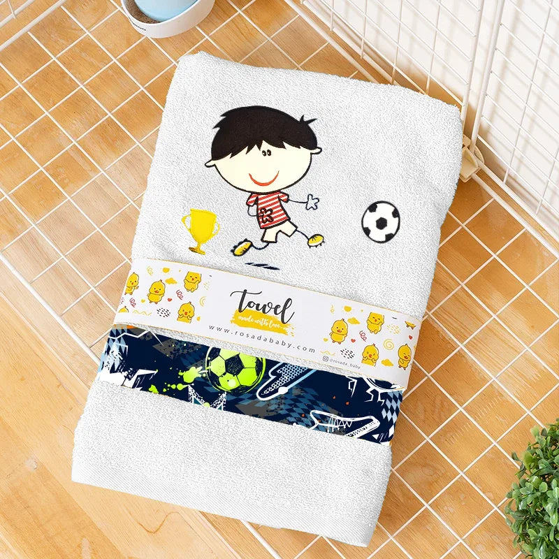 Football Player Boy Towel - Close-up of Football Player Boy Towel
