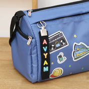 Retro Blue Black Sports Duffle Bag