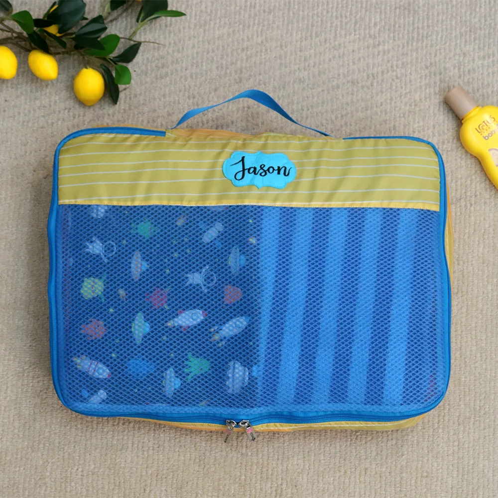 Santorini Blue 5 Piece Packing Cube Set