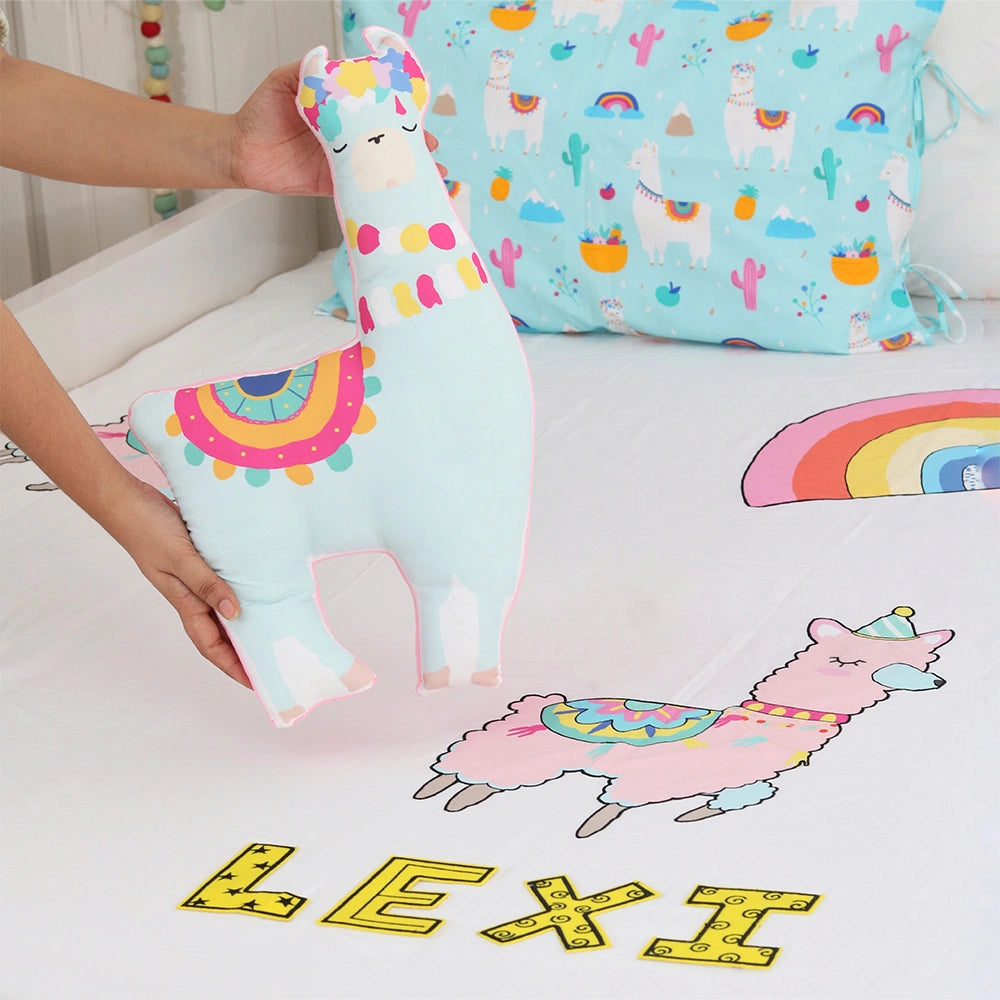 Blue Llama Bedsheet Set