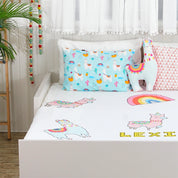 Blue Llama Bedsheet Set