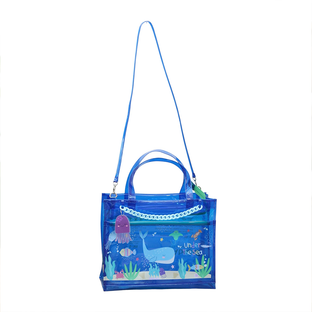 Deep Sea Dive Double Pocket Jelly Tote Bag & Wet Pouch