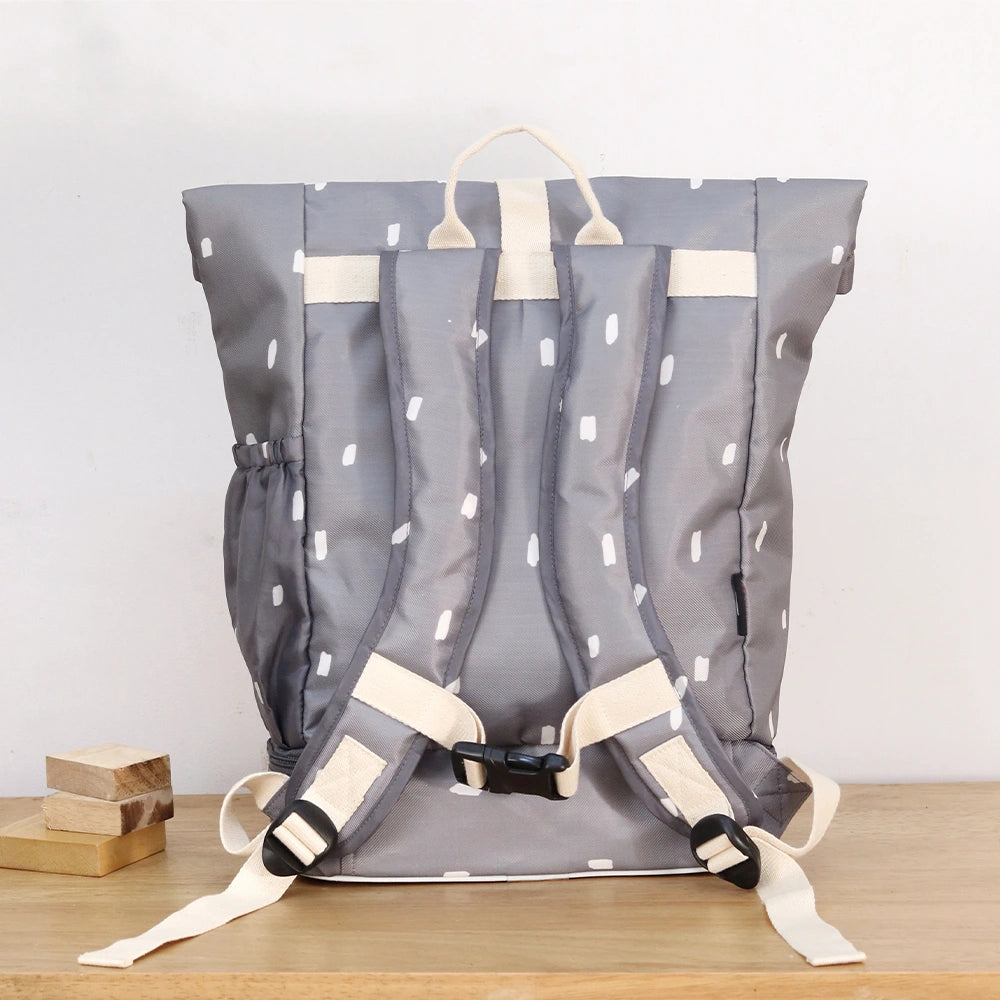 Grey Roll Top Backpack