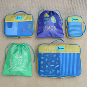Santorini Blue 5 Piece Packing Cube Set