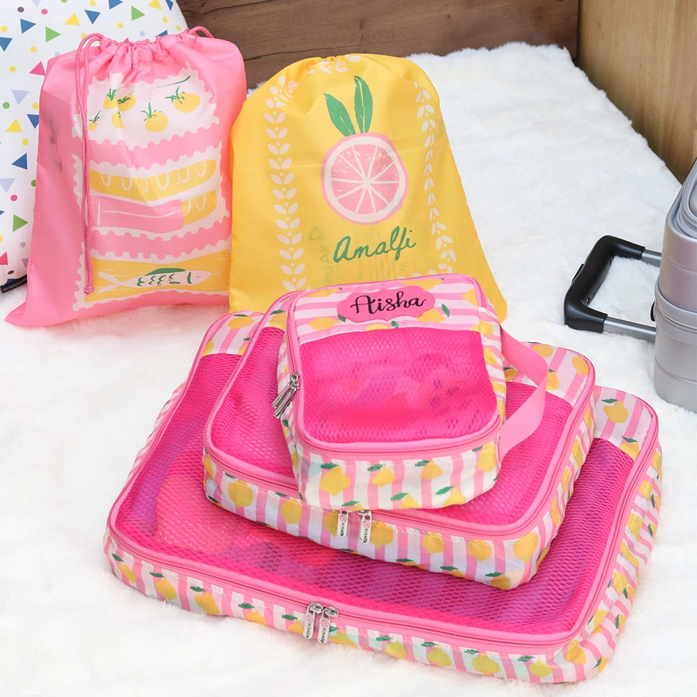 Capri Pink 5 Piece Packing Cube Set
