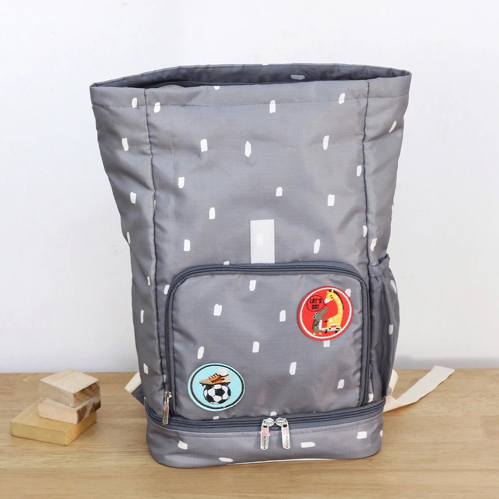 Grey Roll Top Backpack