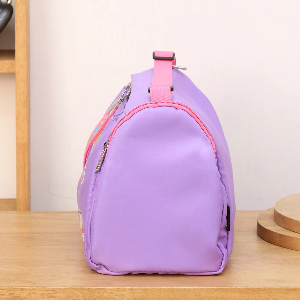 Retro Purple Pink Sports Duffle Bag