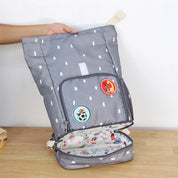 Grey Roll Top Backpack