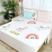 Blue Llama Bedsheet Set