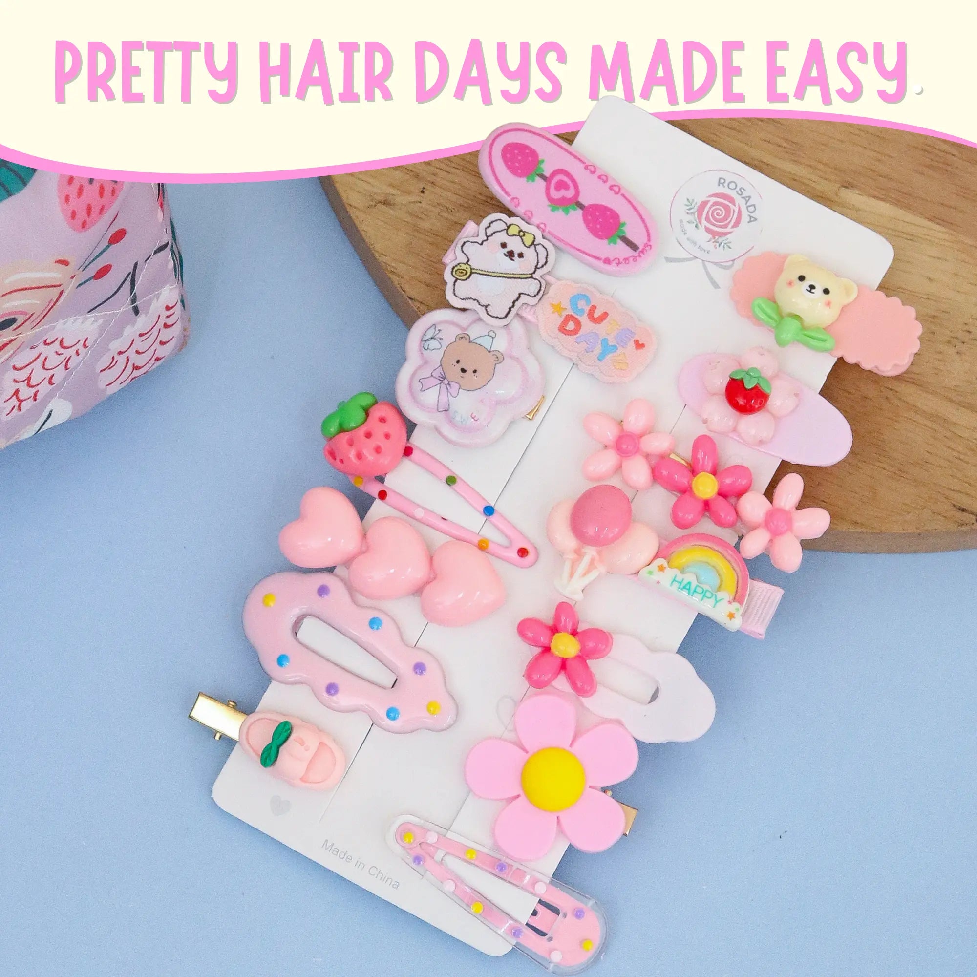 Strawberry Hairclip Set