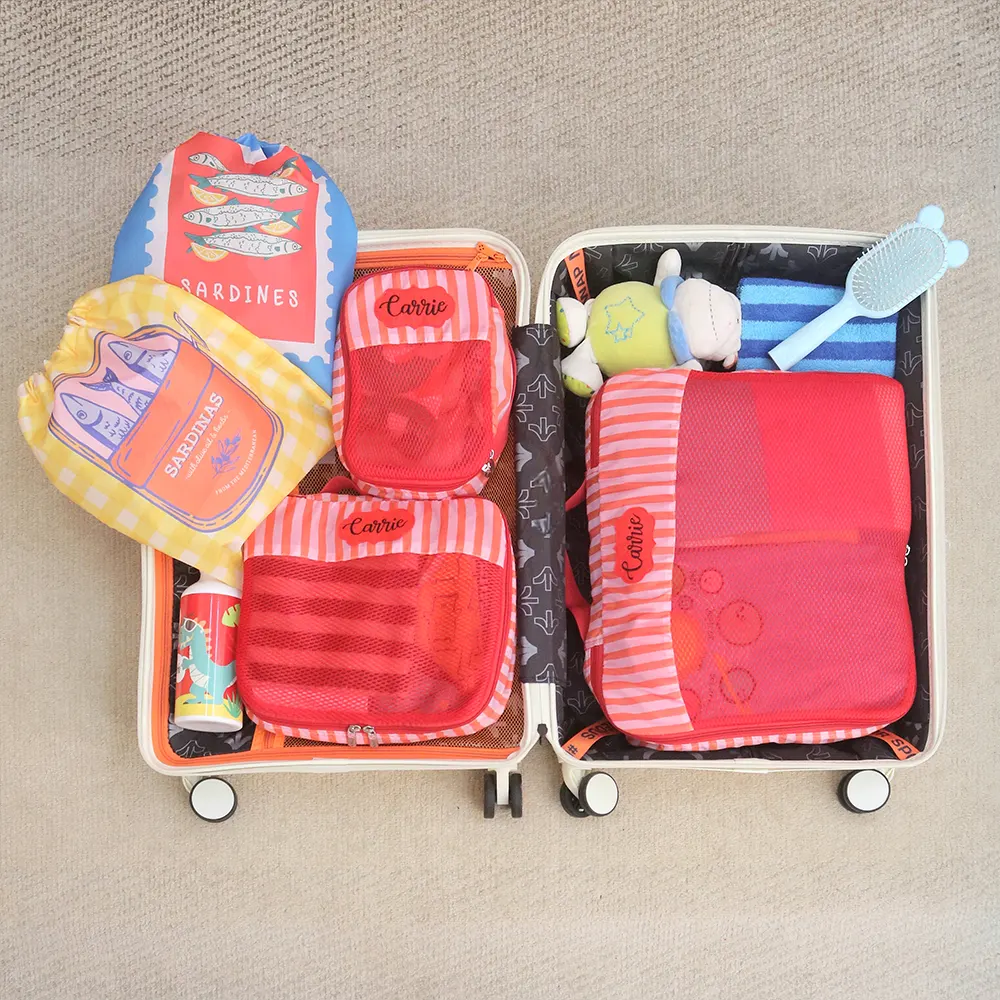 Sardinia Red 5 Piece Packing Cube Set