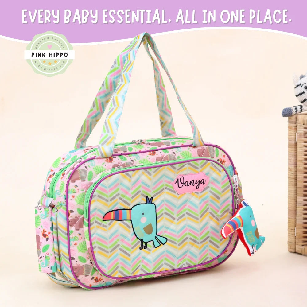 Pink Hippo Baby Daiper Bag