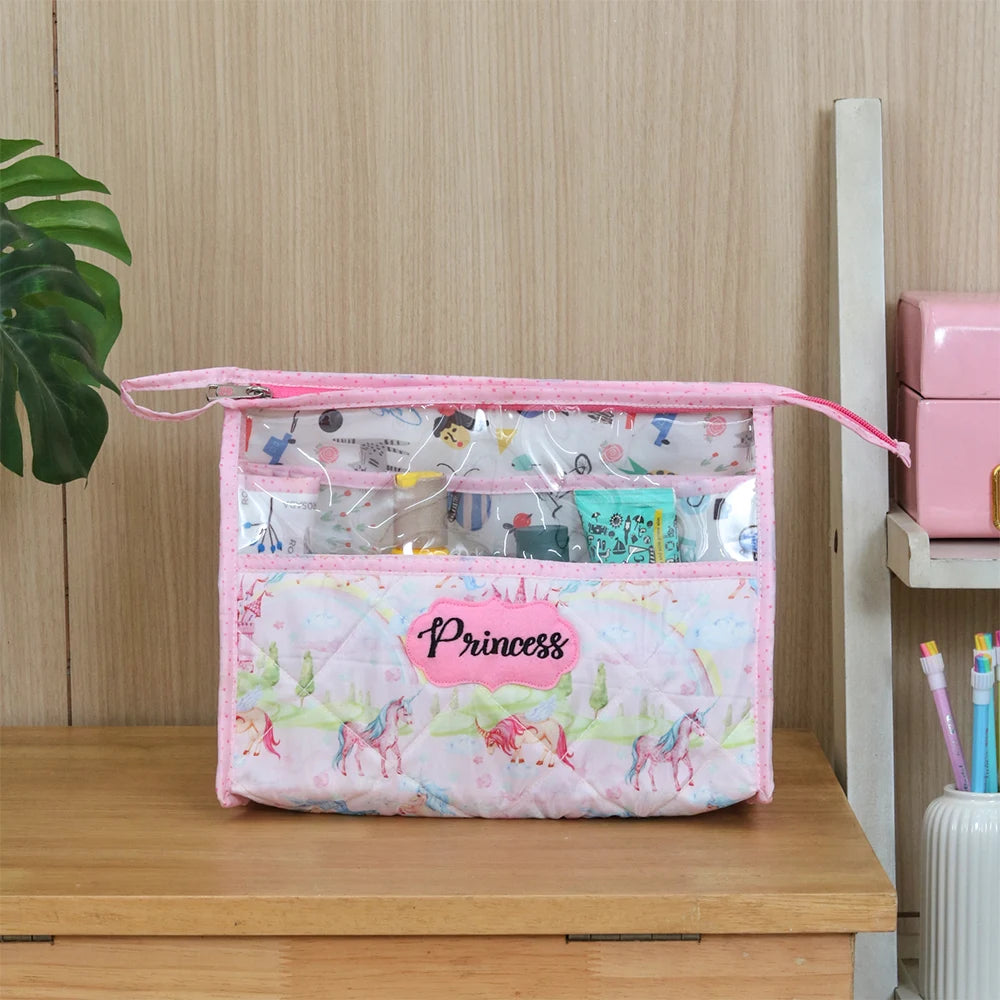 See Thru Toiletries Kit - Pink Unicorn