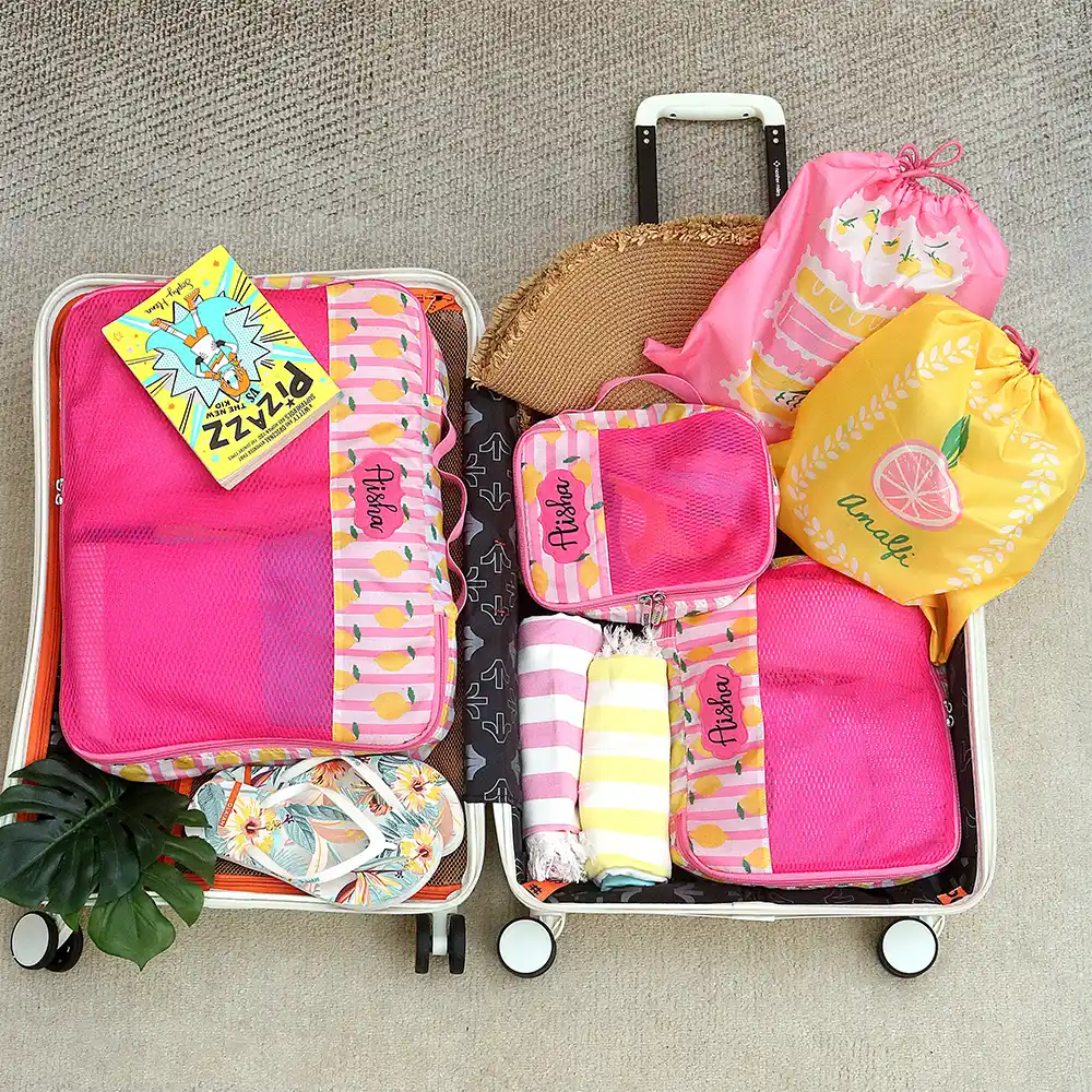 Capri Pink 5 Piece Packing Cube Set