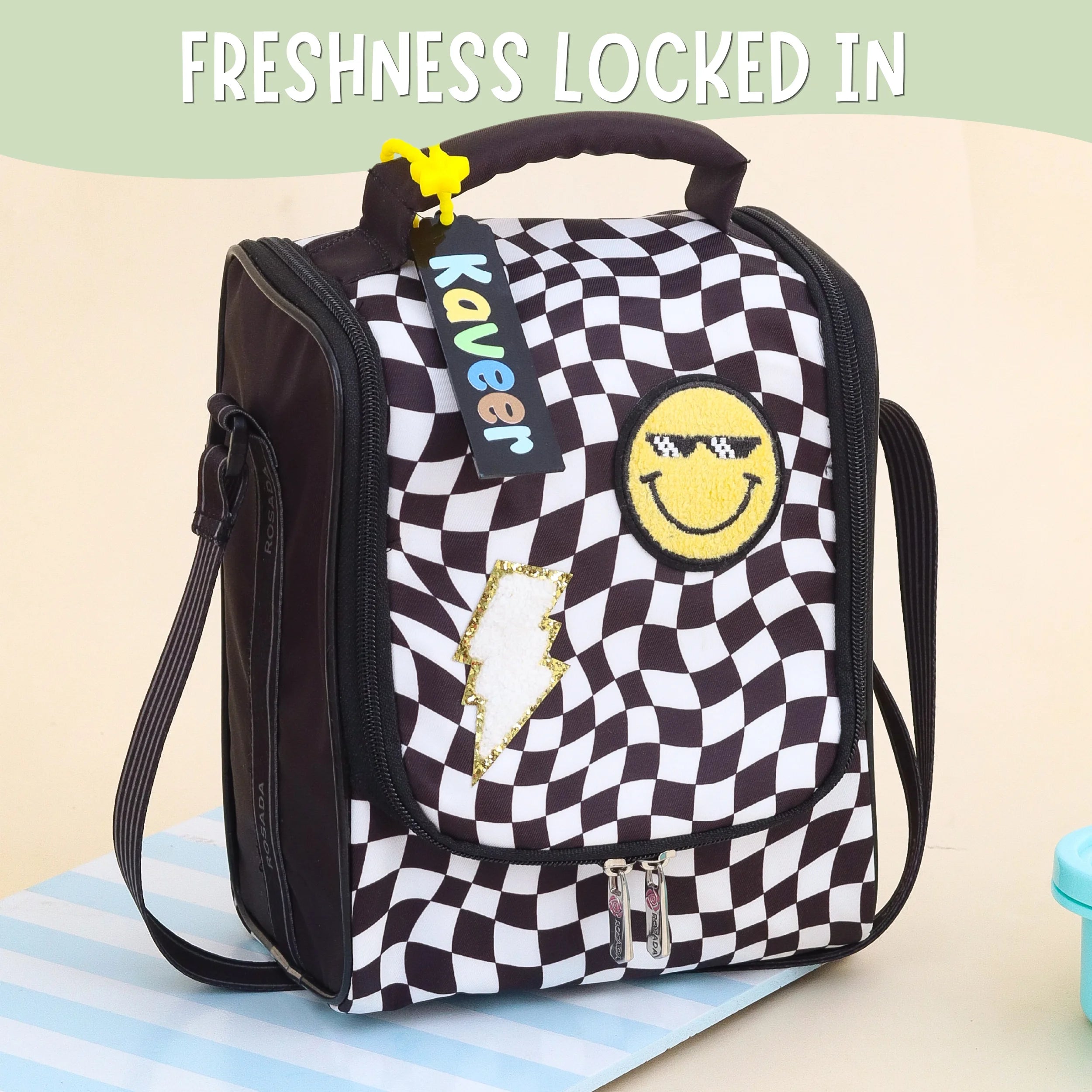 Black Patches Long Insulated Lunch