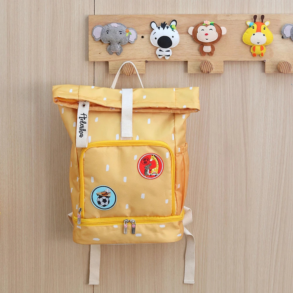 Yellow Roll Top Backpack