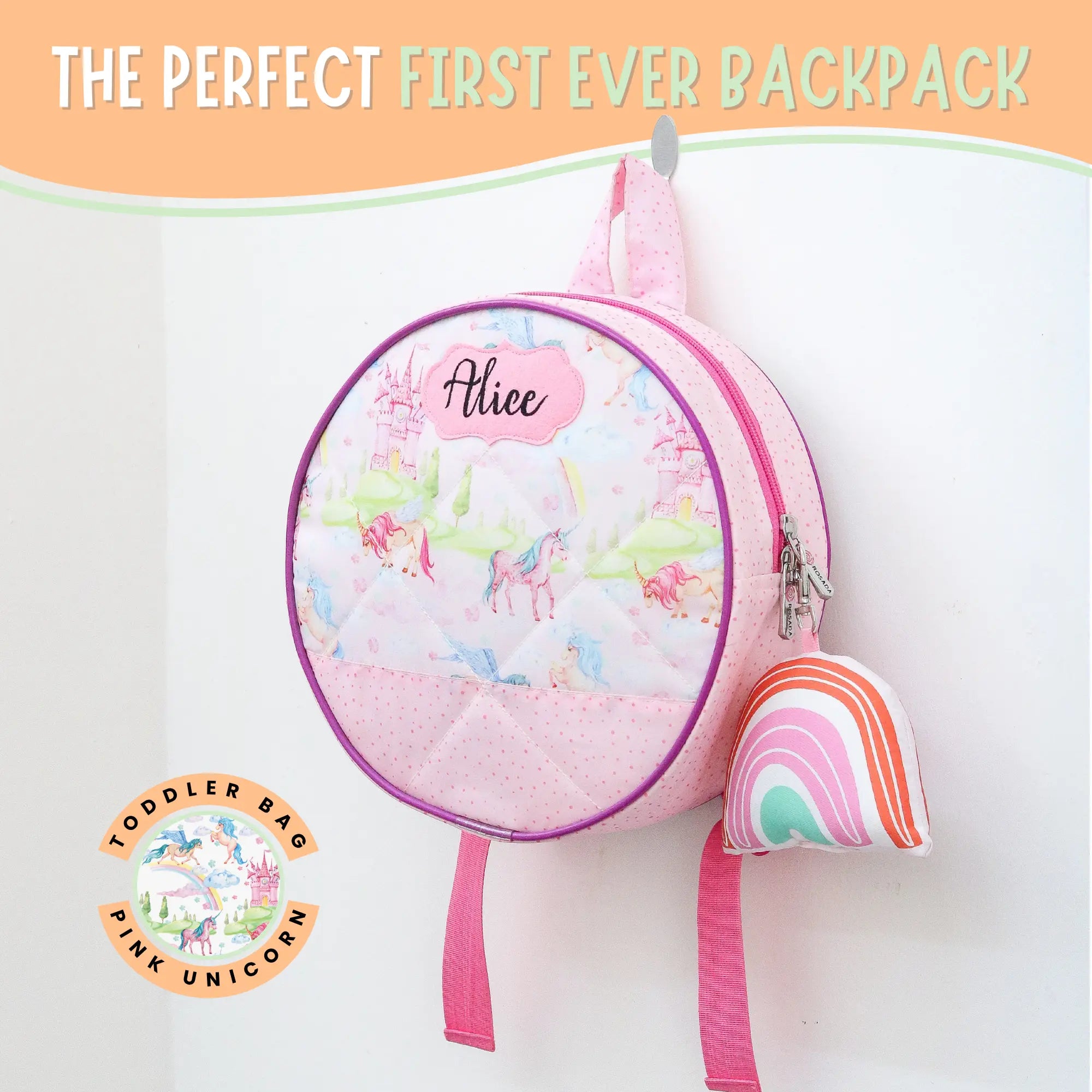 Pink Unicorn Toddler Bag
