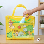 Sunny Dino Jelly Tote Bag Double Pocket Jelly Tote Bag & Wet Pouch